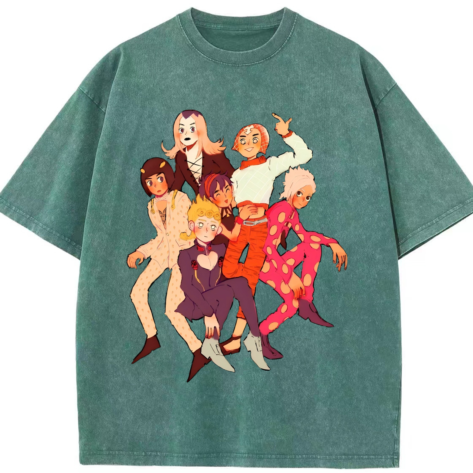 （画像用） ジョジョの奇妙な冒険 JoJo's Bizarre Adventure 綿100% ヴィンテージ風 半袖Tシャツ（フロントプリント）